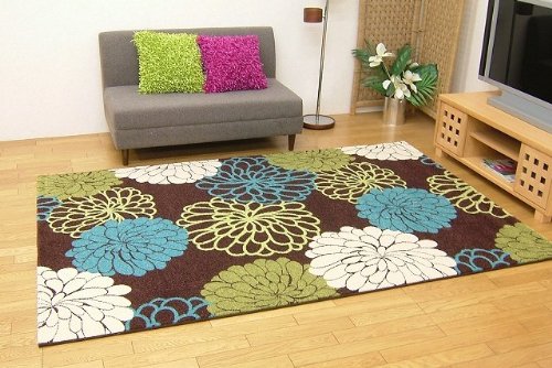 ベルギー産ウィルトン織ラグカーペット 『ブロッサム』 サイズ：200x290cm カラー：グリーン(#2308429) 【送料無料】 