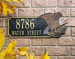 Patriotic Standard Lawn Two Line Address Plaque