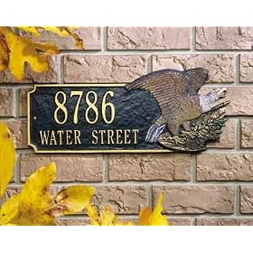 Patriotic Standard Lawn Two Line Address Plaque by 