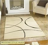 Retro Ivory Modern Large Retro Rug 120cmx160cm