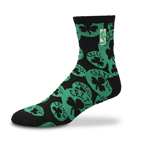 For Bare Feet Boston Celtics Team Repeat Quarter Sock Medium