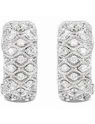 14K White Gold Diamond Hoop Earrings - 0.75 Ct. -- LIFETIME WARRANTY