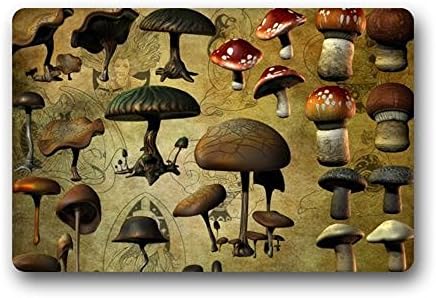 Heymats Novelty Design Custom Mushroom Indoor/Outdoor Doormat Machine-washable Floor/Bath Decor Mats Rug