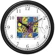Quilt with Bugs or Insects, Hummingbird, Teddy Bear & Carrot - from Hush Little Baby by Artist: Sylvia Long Wall Clock by WatchBuddy Timepieces (Black Frame)
