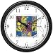 Quilt with Bugs or Insects, Hummingbird, Teddy Bear & Carrot - from Hush Little Baby by Artist: Sylvia Long Wall Clock by WatchBuddy Timepieces (Black Frame)