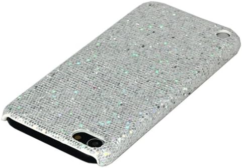 ASleek Silver Bling Sparkle Glitter Hard Case Back Cover for Apple iPod Touch 5th Generation 5G + Asleek Microfiber Cloth