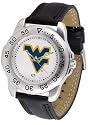 West Virginia Mountaineers WVU Mens Leather Sports Watch