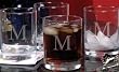 Etched Drinking Glasses Set of 4