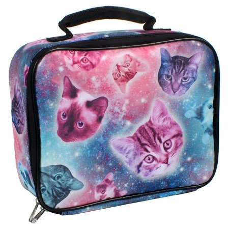 Nailhead Outer Space Galaxy Cat Kittens Lunch Box