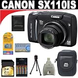 cheap Canon Powershot SX110IS 9MP Digital Camera with 10x Optical Image Stabilized Zoom (Black) + Deluxe DB ROTH Super Saver Accessory Kit