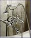 Polished Chrome Tub Wall or Freestanding Mount Clawfoot Tub Diverter Faucet - Handheld Shower