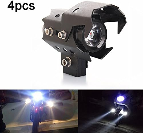 4PCS U9 CREE LED Motorcycle headlight 125W 3000LM Driving DRL Fog Head Spotlight-Light White-High/Low Beam Flashing