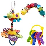 Lamaze Musical Inchworm Plus Play & Grow Flutterbug and First Keys Teether Bundle