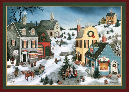 Lang Perfect Timing Folk Art Christmas Boxed Photo Christmas Cards, 14 Cards with 15 Envelopes (2003032)