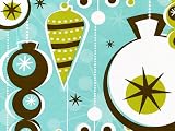 COSMIC BLUE Retro Ornaments Christmas Gift Wrap Wrapping Paper 16 Foot Roll