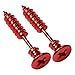 New Fashion Color Piercing 3D Cross Screws Ear Stud Earrings Lag spike Hip-Hip Earring Youth Men/Women (4 Red)