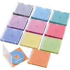 ELECOM CD DVD Blu-ray スリムプラケース 1枚収納 50枚 10色 CCD-017L10C