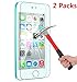 EVERMARKET(TM) Premium 9H-Hardness Scratch-Proof No-Bubble Installation Tempered Glass Screen Protector Flim for New Apple iPod Touch 6 6th - 2 Packs