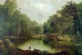 Robert Duncanson (Blue Hole, Little Miami River) White Wood-Mounted Art Poster Print - 23