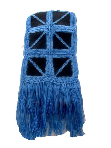 Extra 50% Off Hand Embroidered Scarf with Lots of Colorful Leather LES_LTBLUE_001