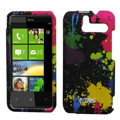EMPIRE Paint Splatter Rubberized Design Hard Case Cover for Sprint HTC Arrive