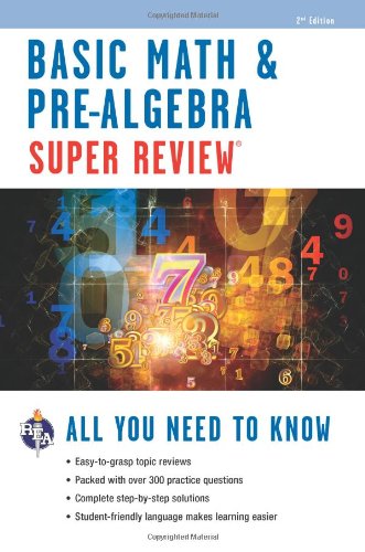 basic math  pre algebra super review super reviews study guides