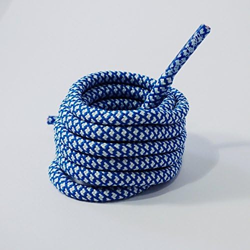 4mm Rope Lace Shoelace For Air Max, Asics, New Balance Ropelaces Kith Style (BLUE LA (White/Blue))