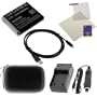 Premium NB-6L Lithium-Ion Replacement Battery + Home Travel Charger with Car Adapter + 6 Feet USB 2.0 A to 5-Pin Mini B Cable + Zipper Eva Pouch Carrying Case + Universal LCD Screen Protector For Canon ELPH PowerShot SD1300 SD1200 SD3500 SD4000 IS Digital Camera