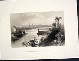 Review Old-print  / ABERDEEN CHAIN BRIDGE SCOTLAND ANTIQUE PRINT FINE ART