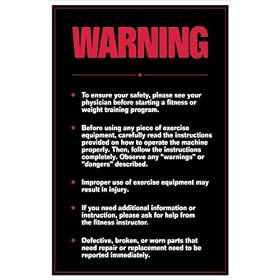 Click here to buy Warning Poster Fitness Chart by ALGRA.