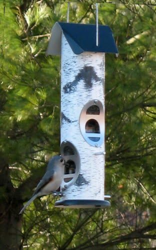 Birch Log Mixed Seed Tube Feeder