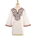 Art Deco Ceramic Tiles Embroidered Tunic (Petite, Tall & Misses Sizes XS-3X)