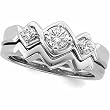 18K White Gold Diamond Wedding Set - 0.37 Ct.
