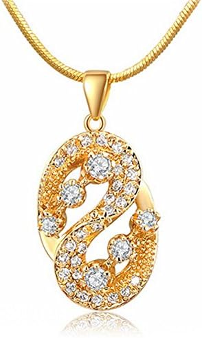 ZhuoTai Women Fashion Zircon Pendant 18K Gold Necklace S