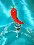 Hand Blown Glass Chili Pepper Wine Stopper