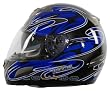 Vega V-Tune Blue Rock On Graphic Small Bluetooth Full Face Helmet