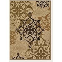 Couristan 5714/0134 URBANE Gatesby 72-Inch by 84-Inch Polypropylene Area Rug, Sand/Ivory