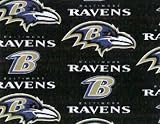 Cotton NFL Baltimore Ravens Football Cotton Fabric Print By the Yard