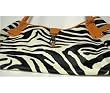 Black / White Zebra Striped Handbag Purse Orange Trim Black / White Zebra Striped Handbag Purse Orange Trim