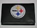PITTSBURGH STEELERS Tri-Fold Genuine LEATHER WALLET with Embroidered Team Logo.