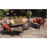 Darlee Ten Star Cast Aluminum Lounge Set With Coffee Table