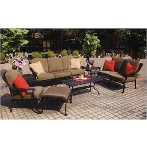 Darlee Ten Star Cast Aluminum Lounge Set With Coffee Table by Darlee