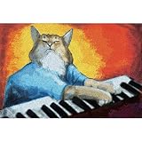 Professionally Framed Keyboard Cat Art Print Poster - 11x17 with RichAndFramous Black Wood Frame