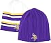 MINNESOTA VIKINGS Reversible Cuffless Knit Beanie Hat Purple/Stripes