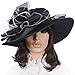 Women Floral Wide Brim Church Derby Kentucky Dress Hat (4 Colors)