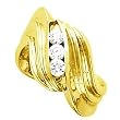 14K Yellow Gold Diamond Three-Stone Ring - 0.36 Ct.