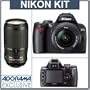 Nikon D40 6.1 Megapixel Digital SLR Camera Two Lens Kit, with 18-55mm f/3.5-5.6G ED II AF-S DX & 70mm - 300mm f/4-5.6G ED-IF AF-S VR (Vibration Reduction) - USA Warranty