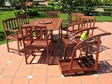 garden and patio furnitures item: Eco Friendly 7p Eucalyptus Dining Set