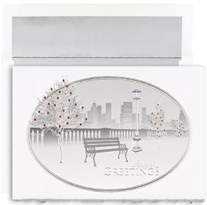 Park Bench On Deckle Holiday Cards -