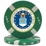U.S. AIR FORCE Seal on Green Big Slick Texas Hold'em Chip